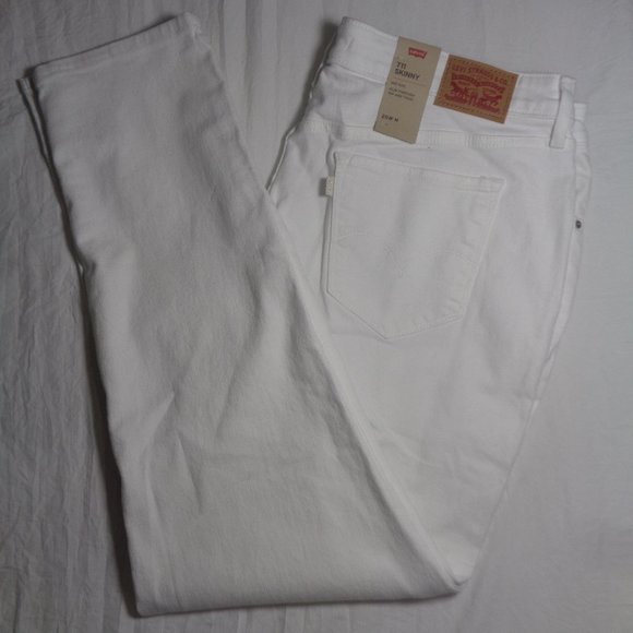 White Levi's 711 Skinny Jeans Size 20 - Picture 3 of 8